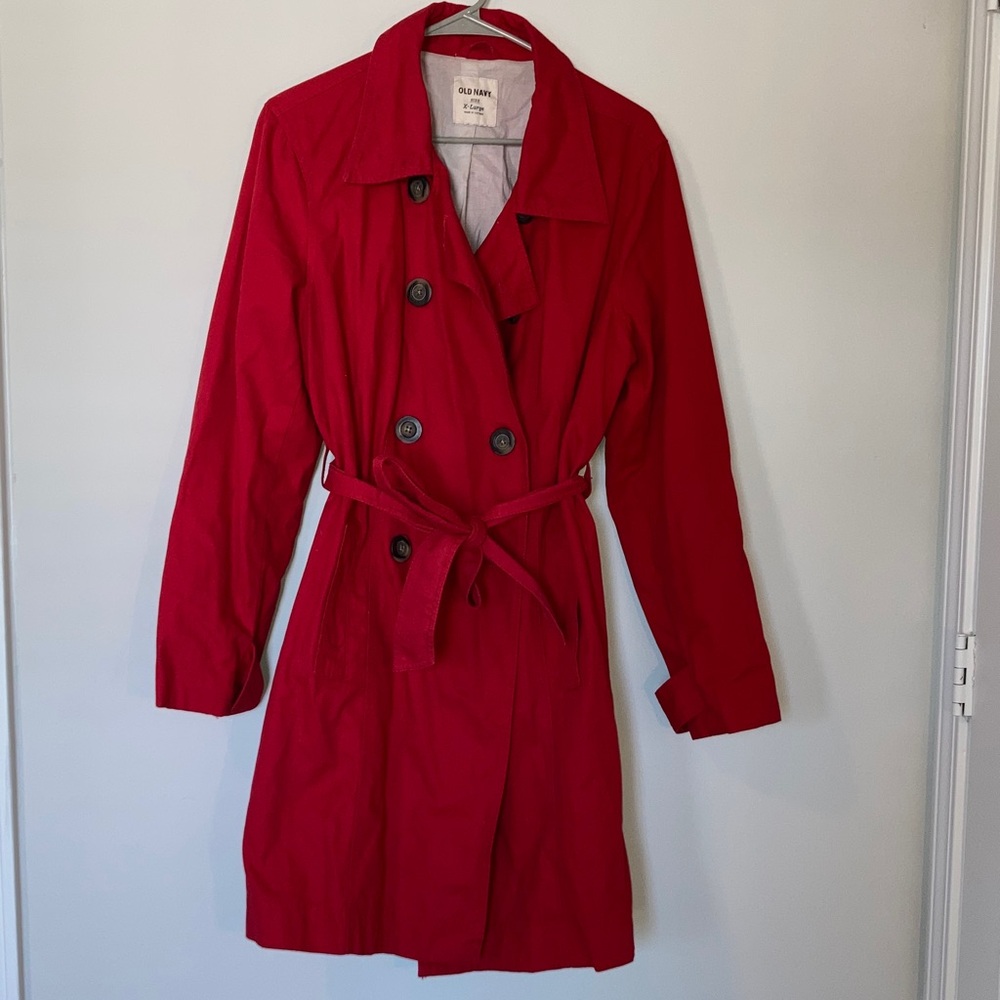 Vibrant Red Trench Coat